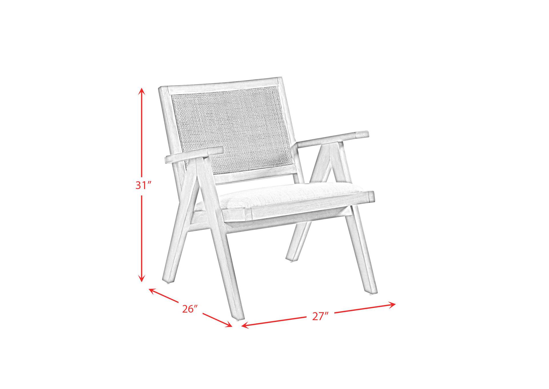 Jr Lounge Arm Chair Dover White Fabric In Smoke Brown image 8
