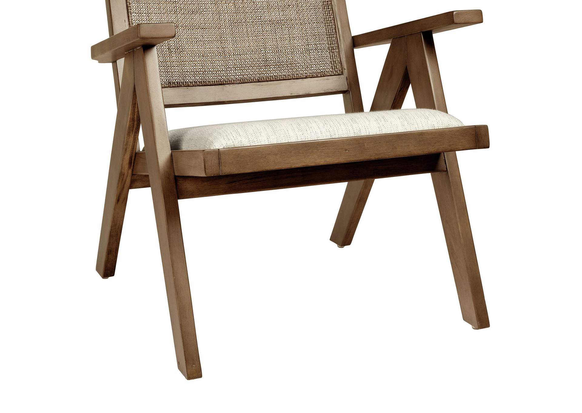 Jr Lounge Arm Chair Dover White Fabric In Smoke Brown image 6