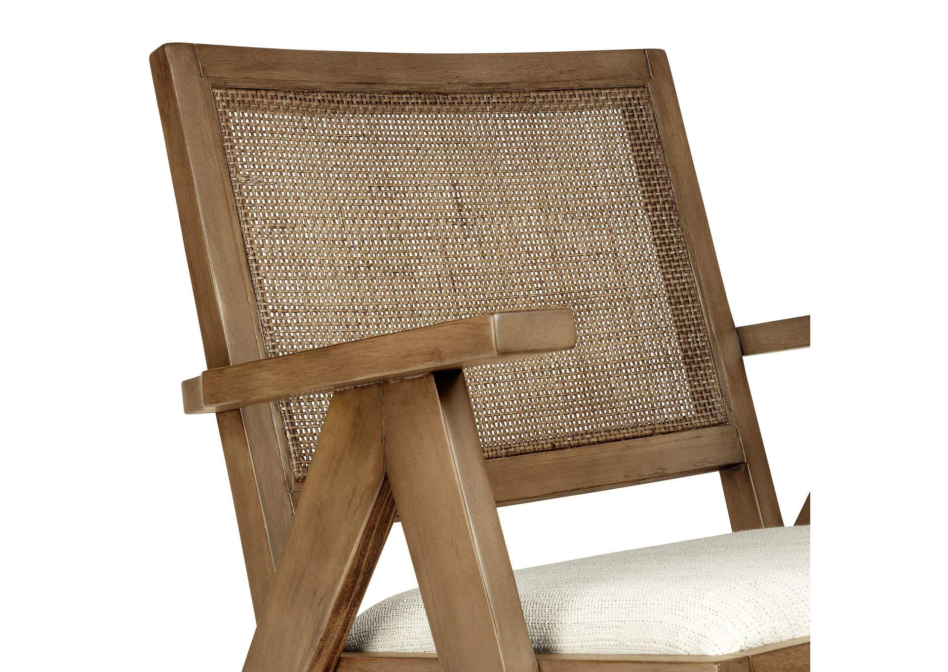 Jr Lounge Arm Chair Dover White Fabric In Smoke Brown image 4
