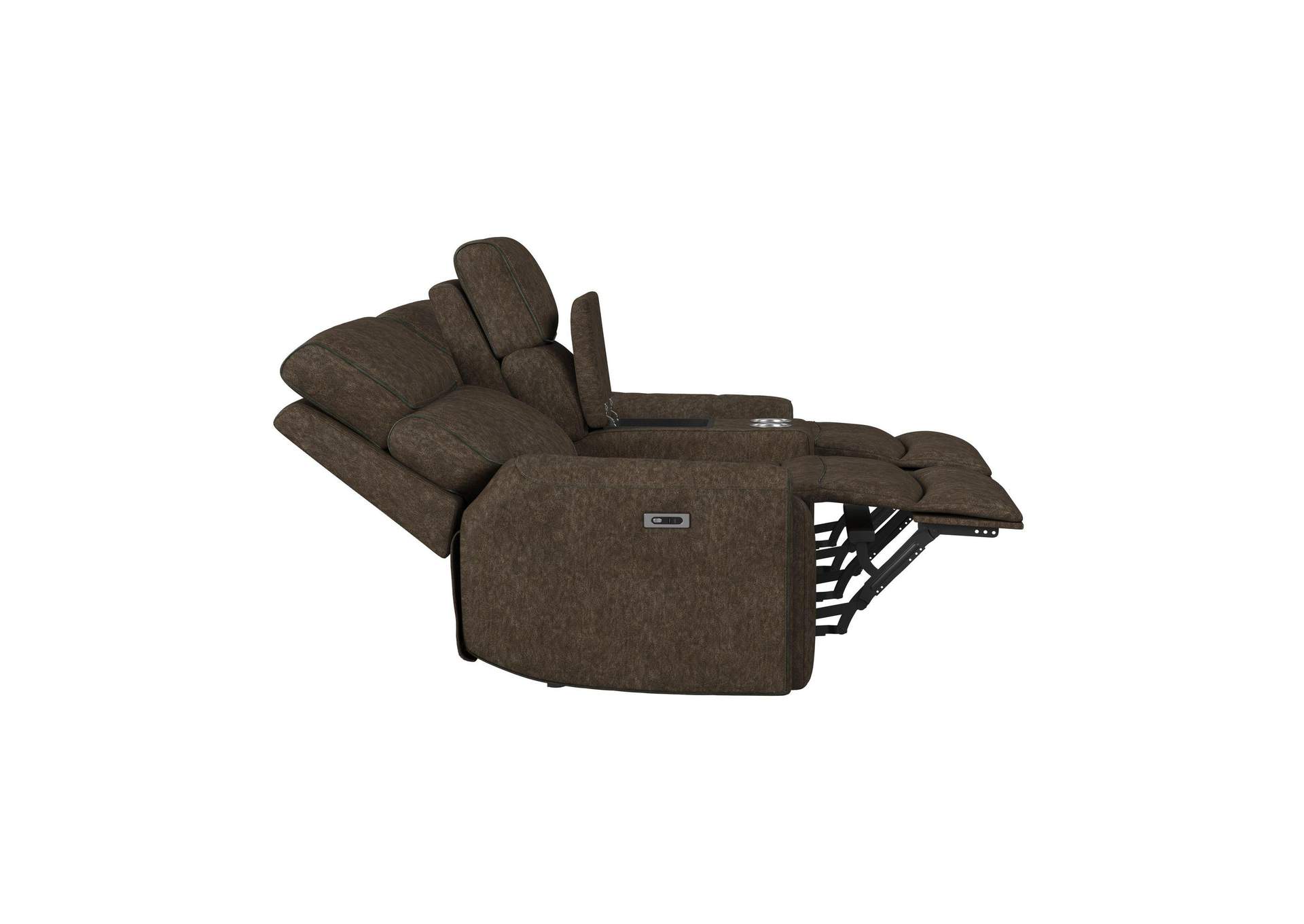 Jackpot P1 Loveseat With Console In Explore Chocolate image 5