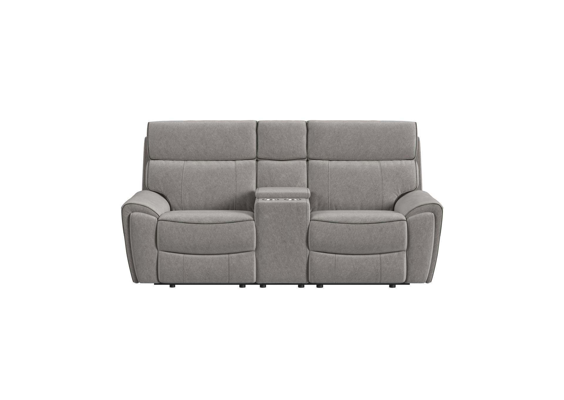 Jackpot P1 Loveseat With Console In Explore Light Grey image 9