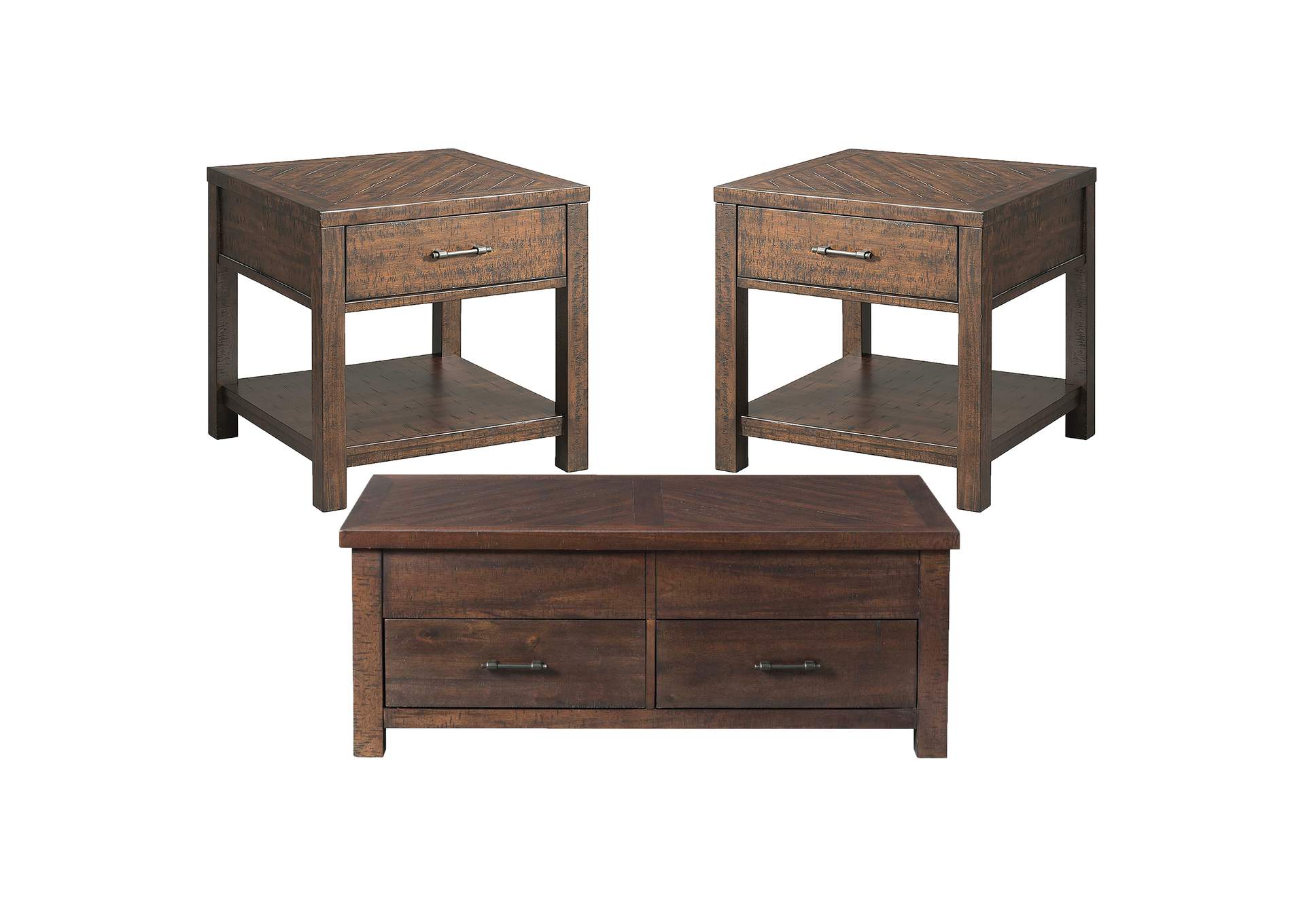 Jax 3 Piece Occasional Table Set - Lift Top Coffee Two End Tables image 6