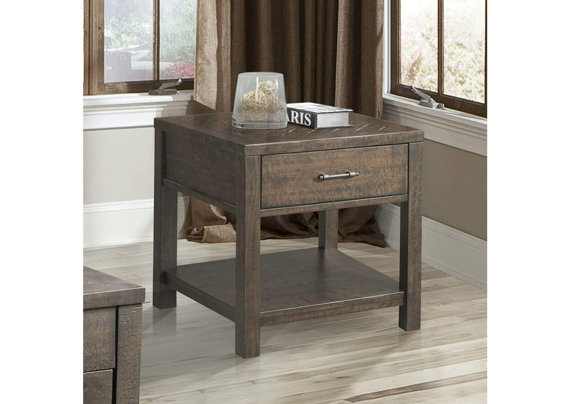 Jax End Table In Cherry image 1