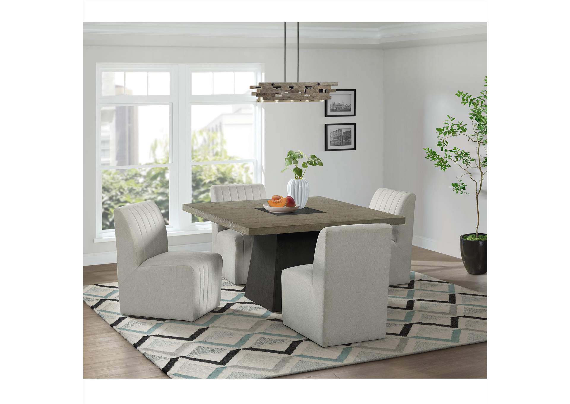 Jemma Upholstered Side Chair In Beige Linen 2 Per Carton image 1