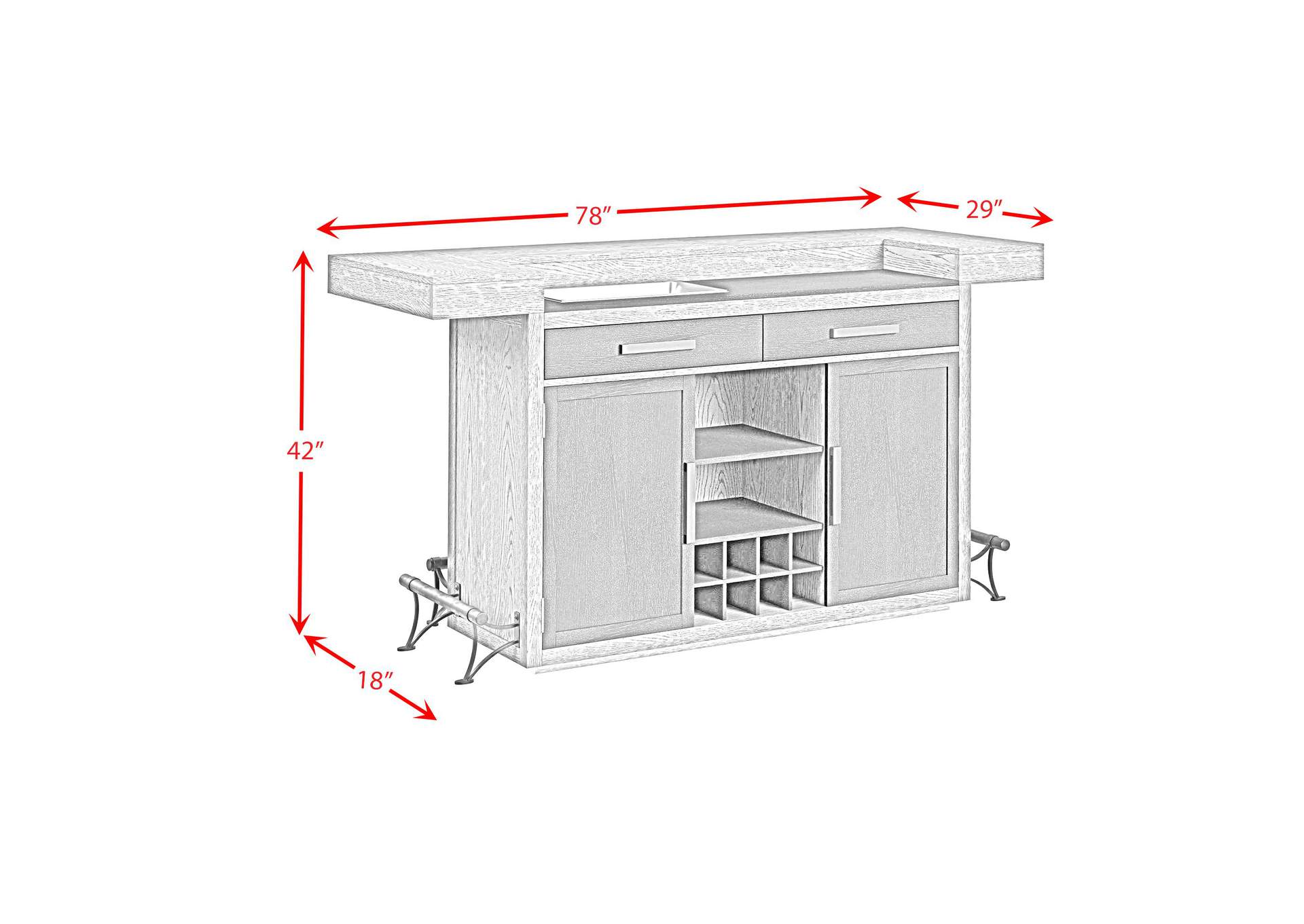 Jemma Bar Table With Light In Grey And Dark Espresso image 6