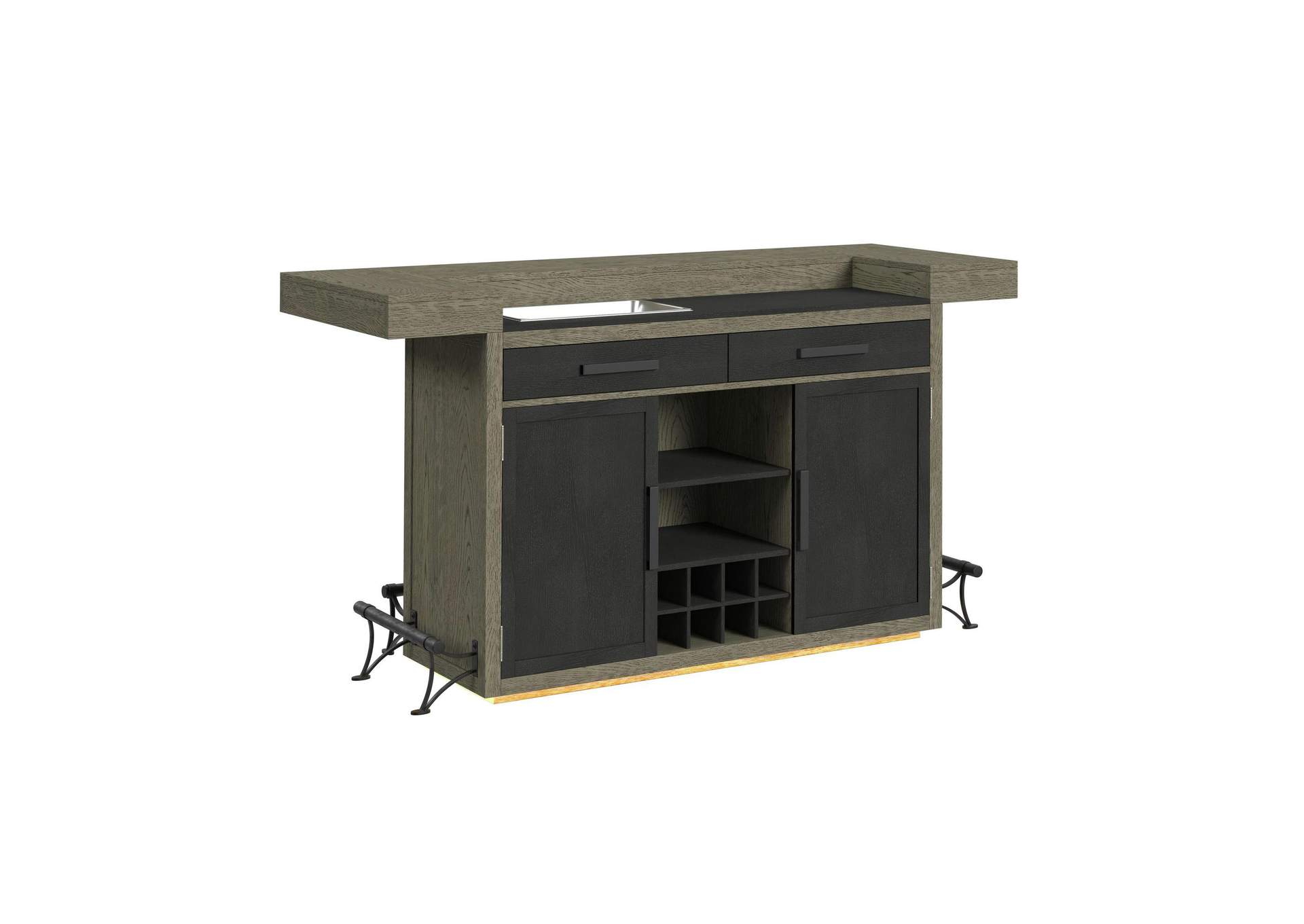 Jemma Bar Table With Light In Grey And Dark Espresso image 8