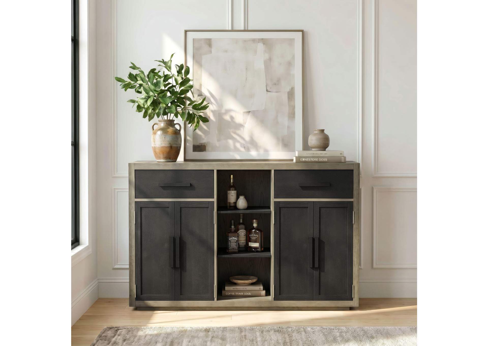 Jemma Buffet In Grey And Dark Espresso image 1