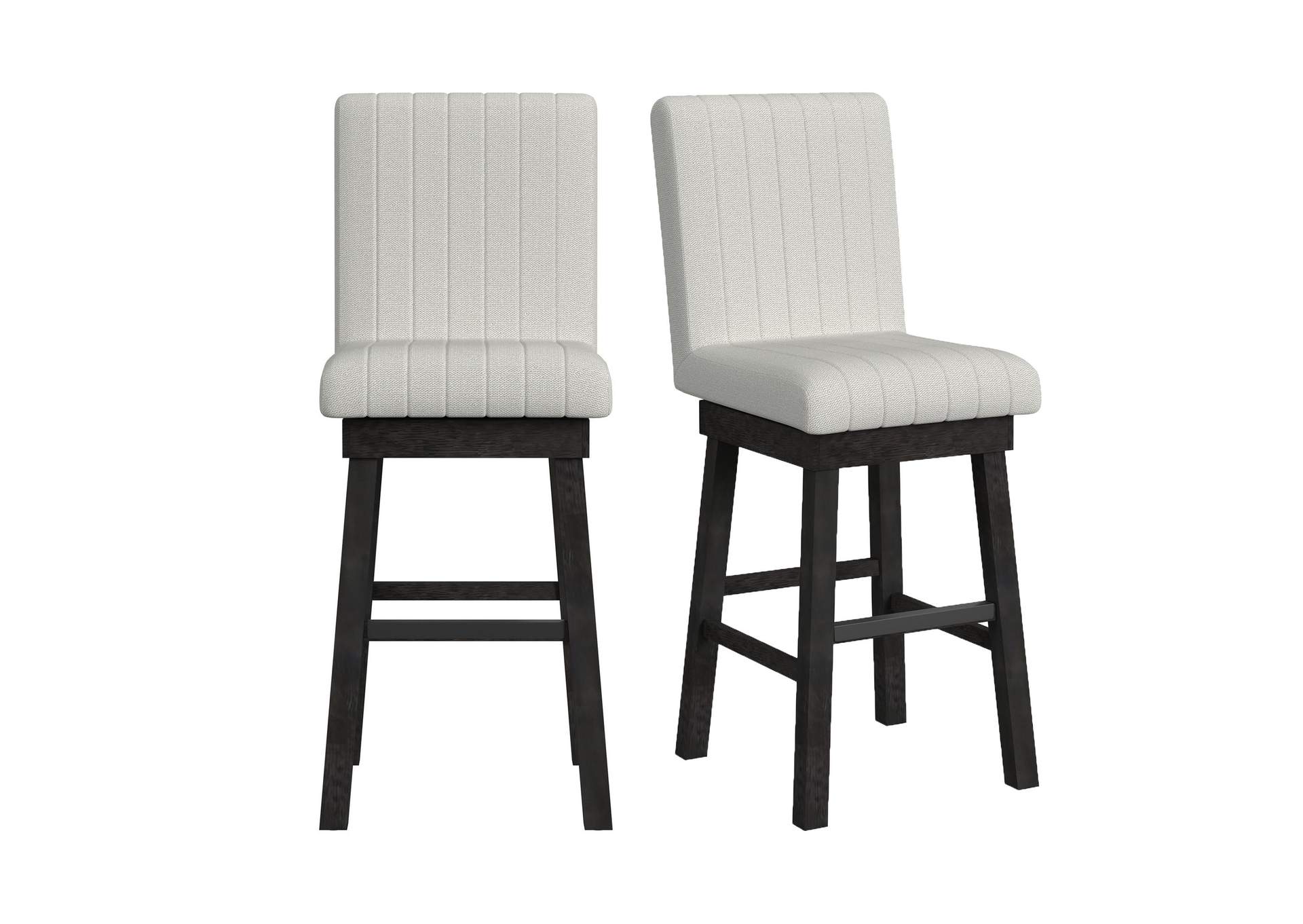 Jemma Swivel Bar Stool With Beige Linen In Dark Espresso 2 Per Carton image 3