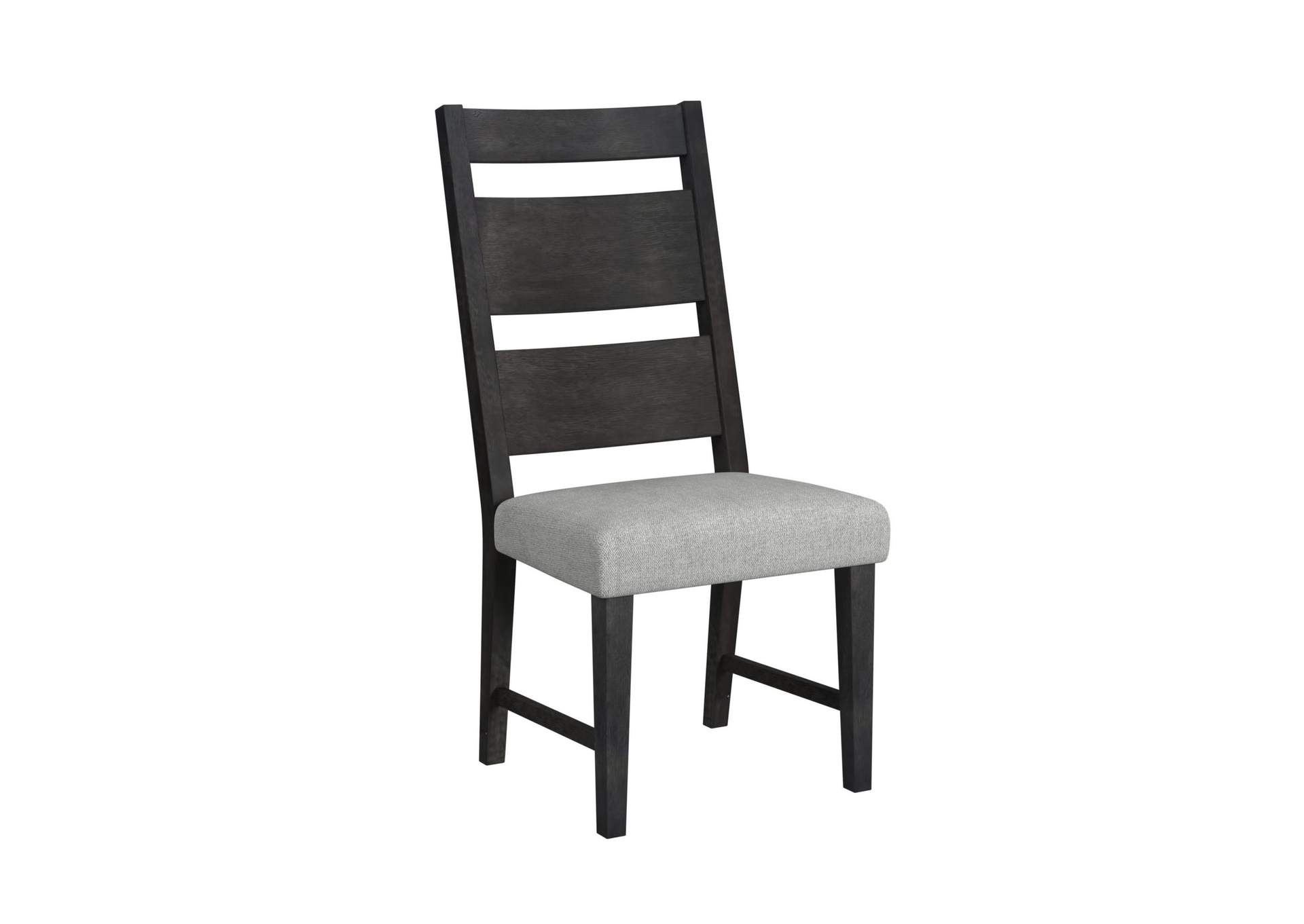 Jemma Wood Back Dining Side Chair With Light Grey Fabric In Dark Espresso 2 Per Carton image 3