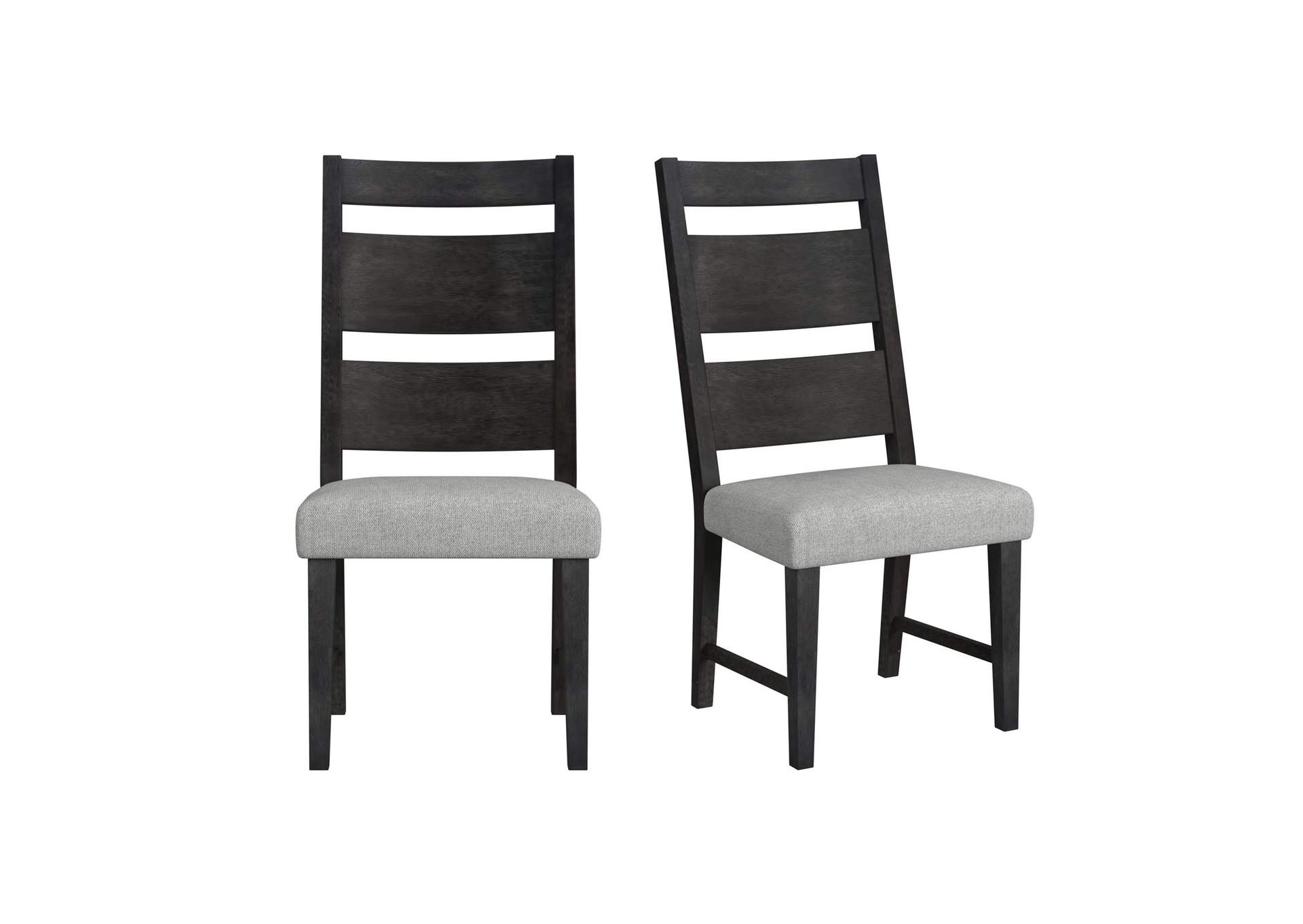 Jemma Wood Back Dining Side Chair With Light Grey Fabric In Dark Espresso 2 Per Carton image 5