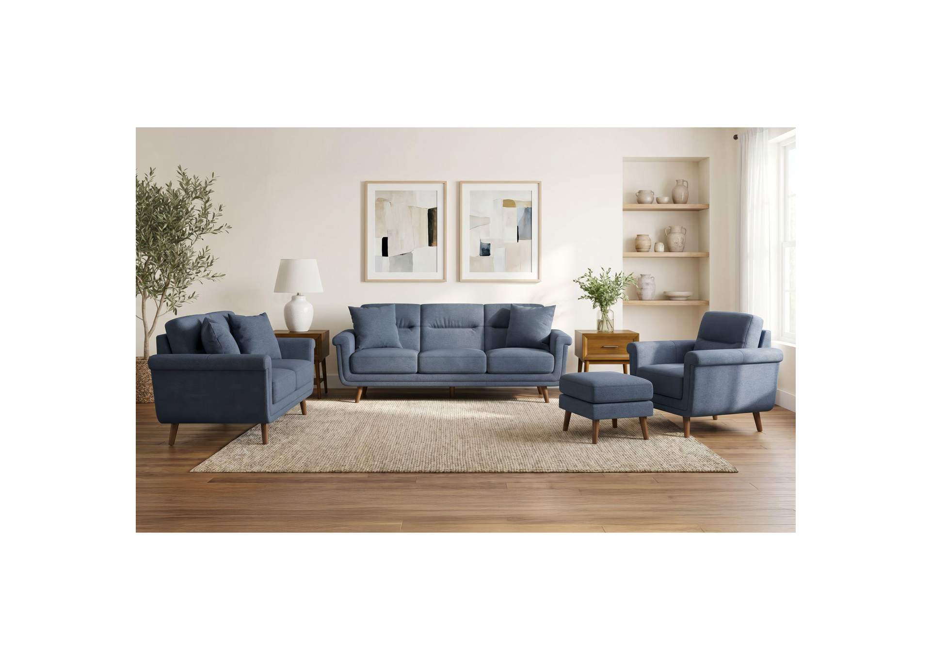 Jetta Ottoman In Marlin Blue image 1