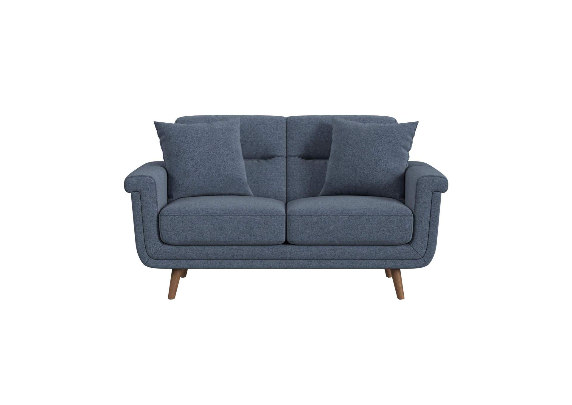 Jetta Loveseat In Marlin Blue With 2 Self Pillows image 4