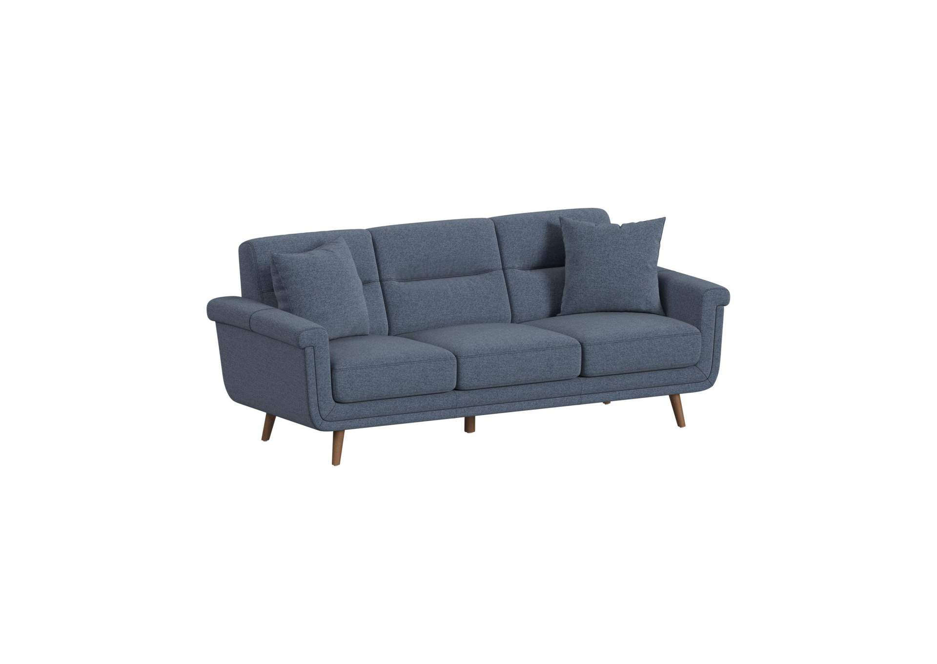 Jetta Sofa In Marlin Blue With 2 Self Pillows image 3