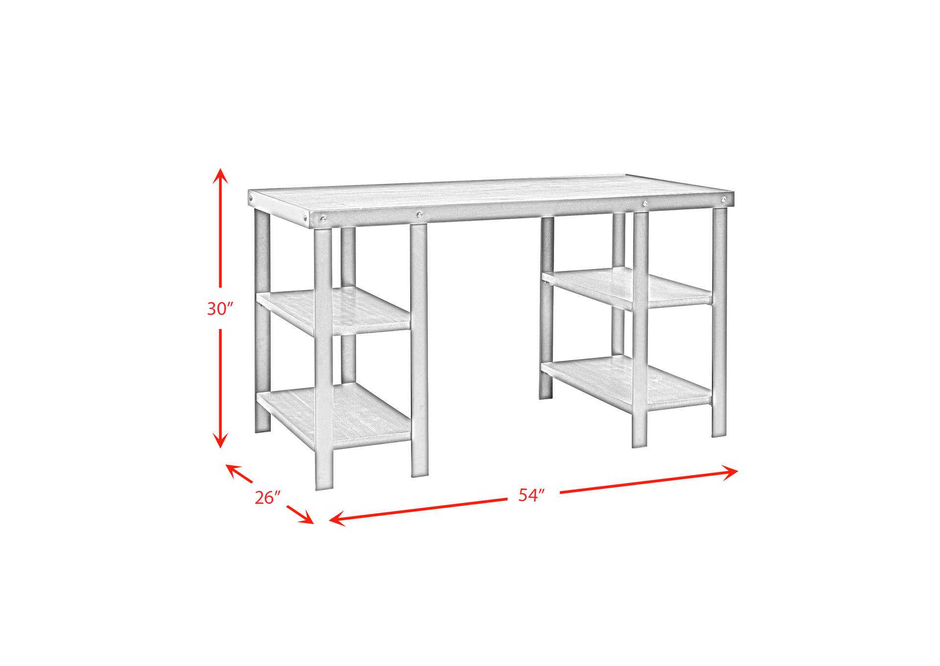 Jolene Desk With White Marble Paper Top