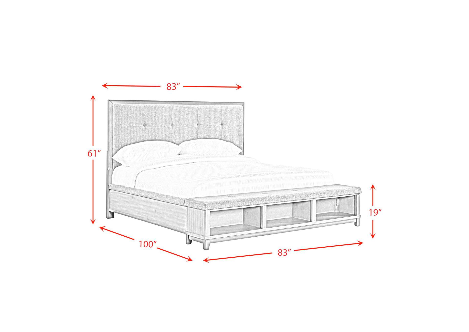 Jolene Upholstery King Bed Grey image 5
