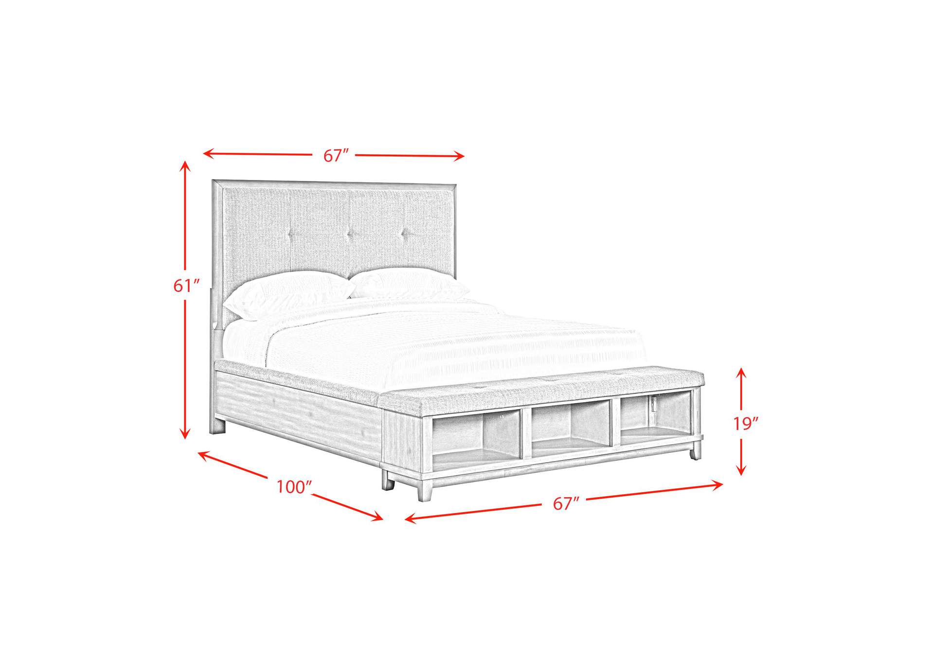 Jolene Upholstery Queen Bed Grey image 4