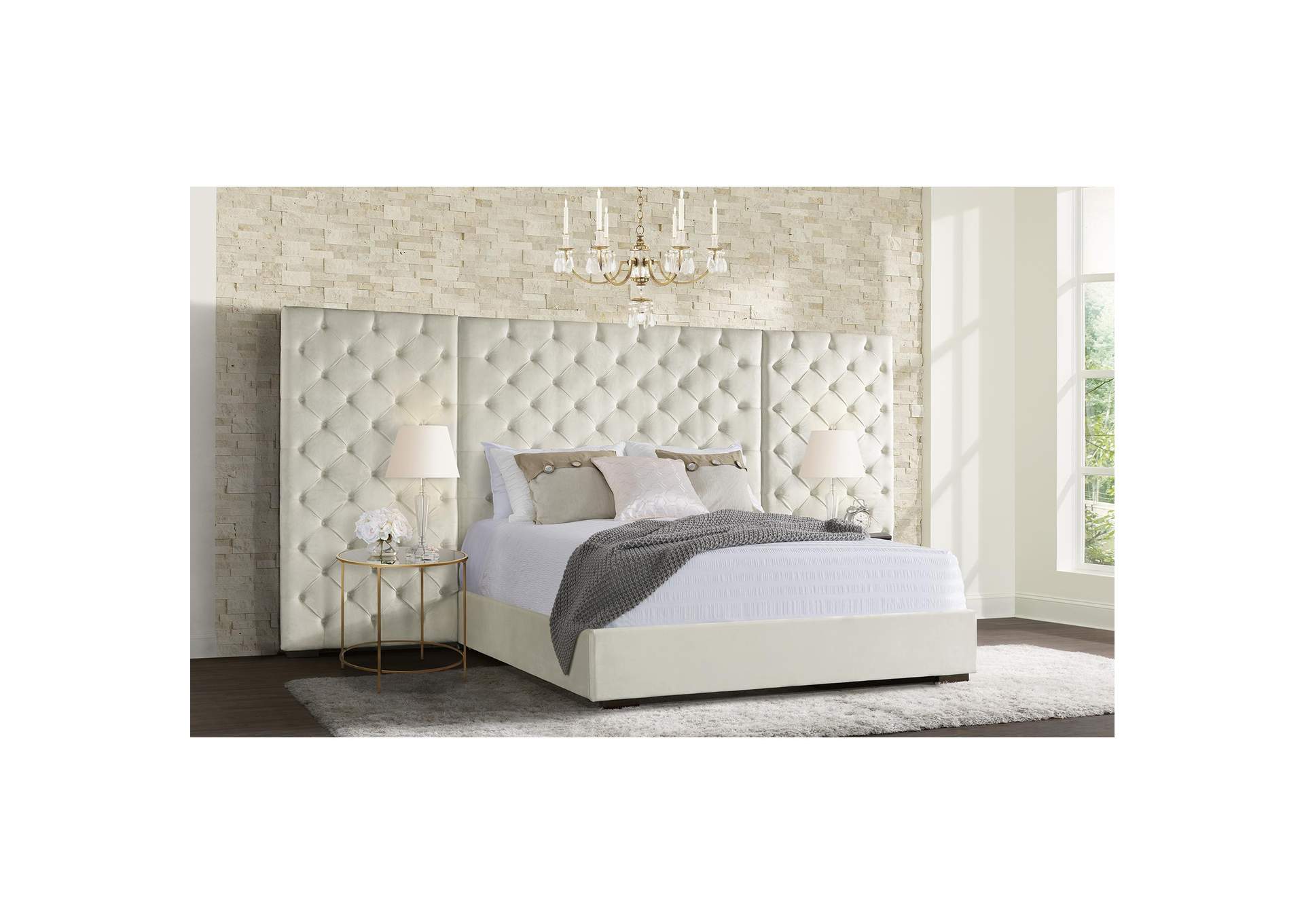 Joliet King Bed Broadway Cream image 1