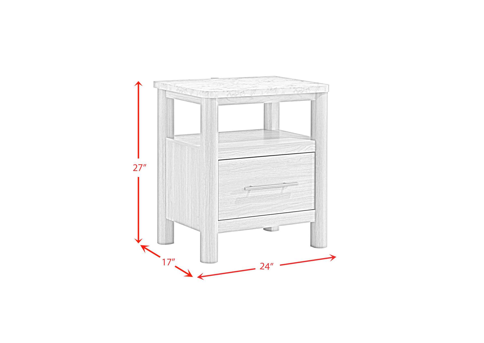 Jonas Nightstand With USB In Natural image 7