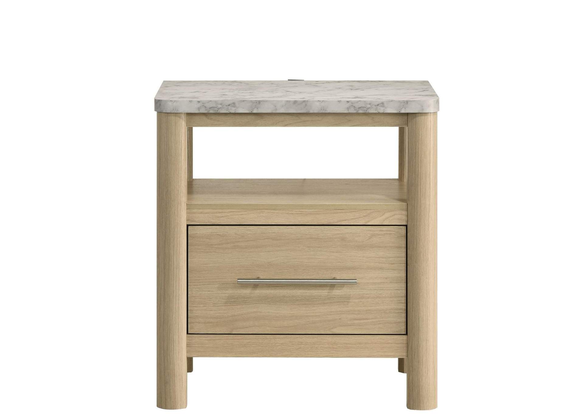 Jonas Nightstand With USB In Natural image 9