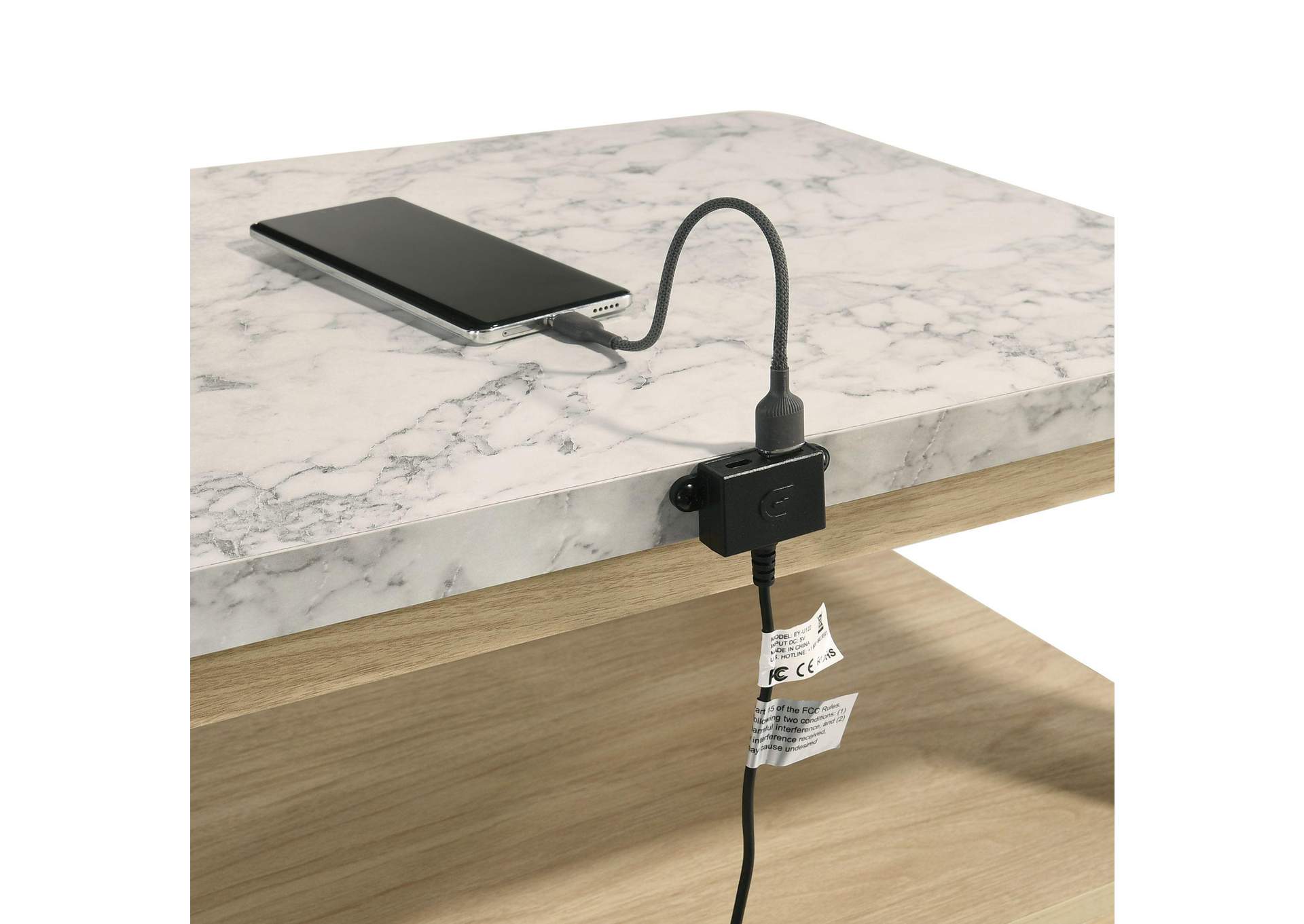 Jonas Nightstand With USB In Natural image 4