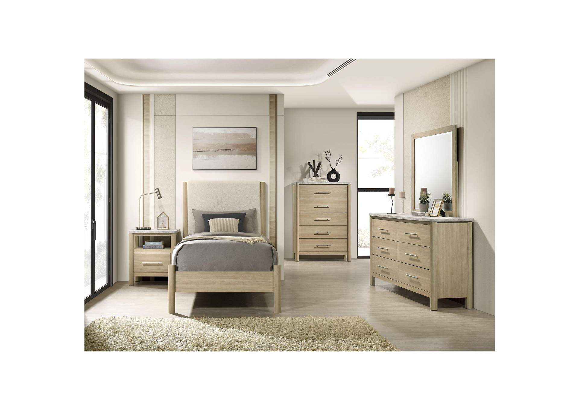 Jonas Twin Bed In Natural image 1