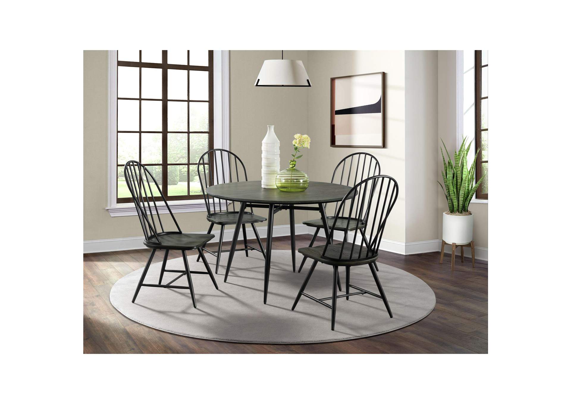 Keenan Round Dining Table In Black image 1