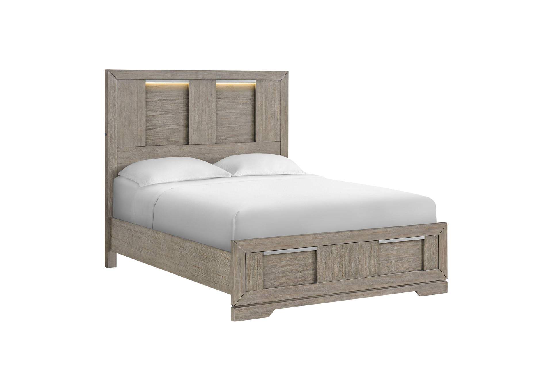 Kelis Queen Panel Bed With Led In Grey image 8