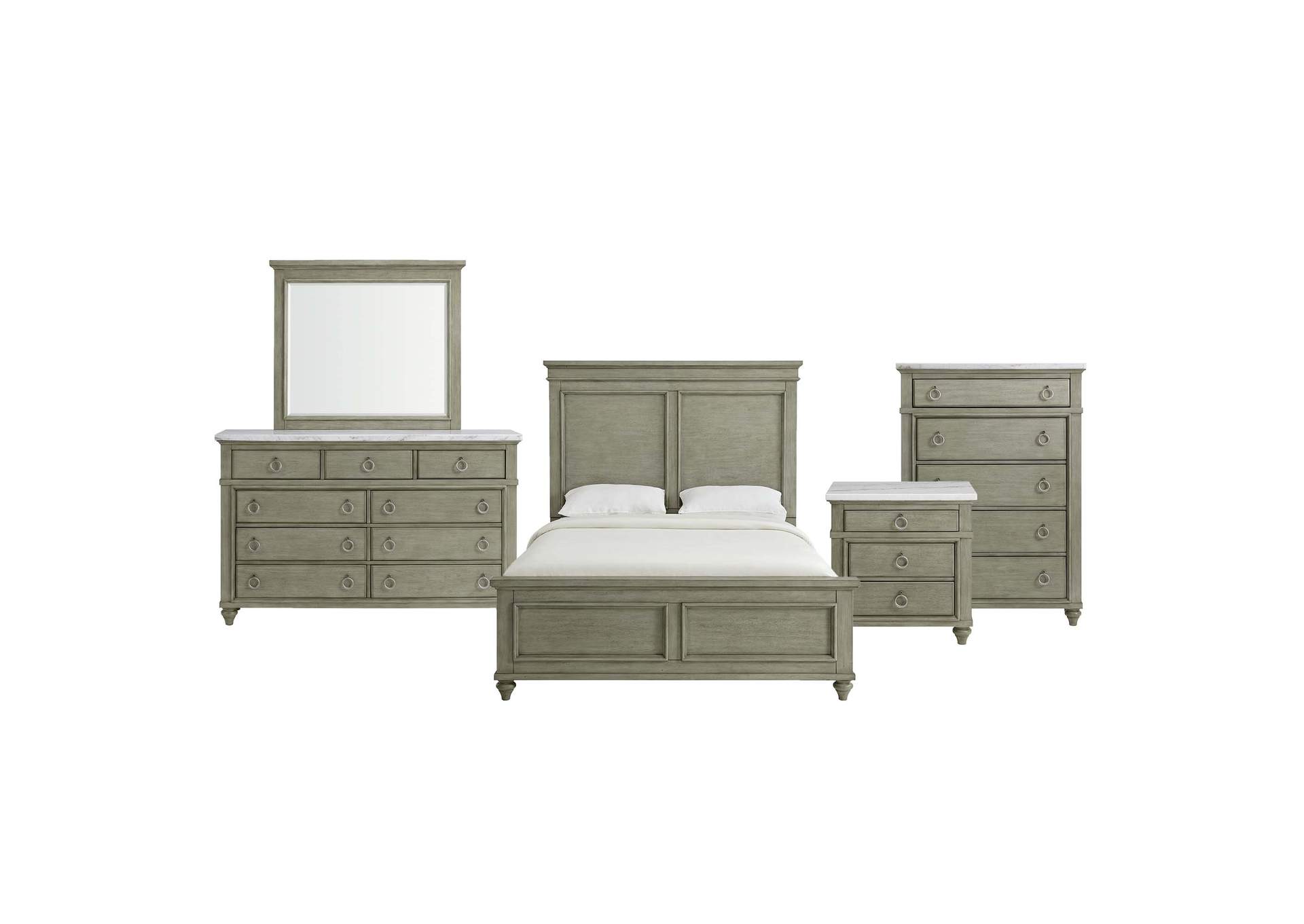 Kendari 5 Piece Queen Bedroom Set In Grey