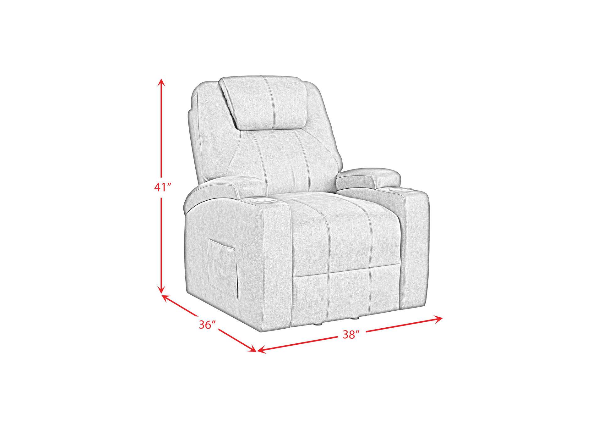 Kenmore P1 Lift Chair With Heat Massage In Simba Dk Grey image 6