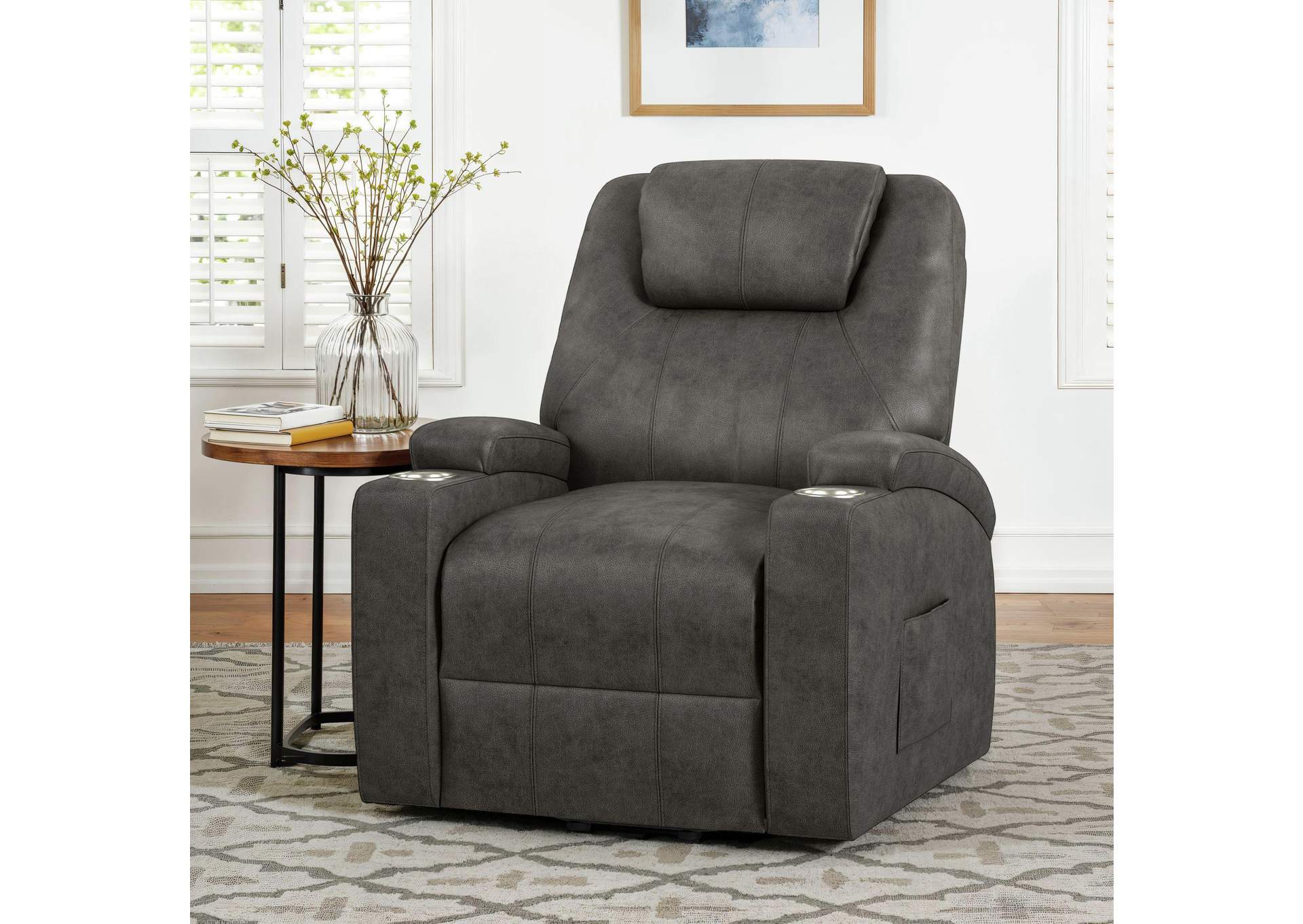 Kenmore P1 Lift Chair With Heat Massage In Simba Dk Grey image 1