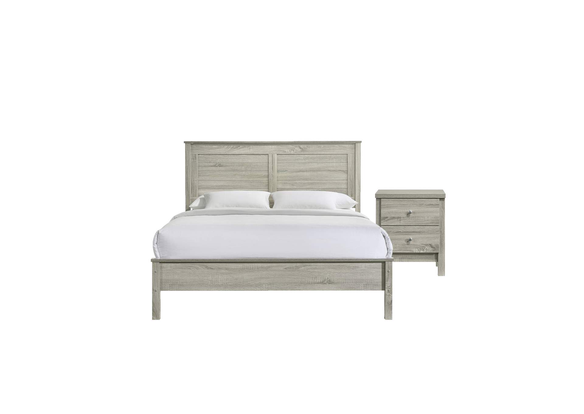 Kennon Queen Panel 2 Piece Bedroom Set In Grey 3A