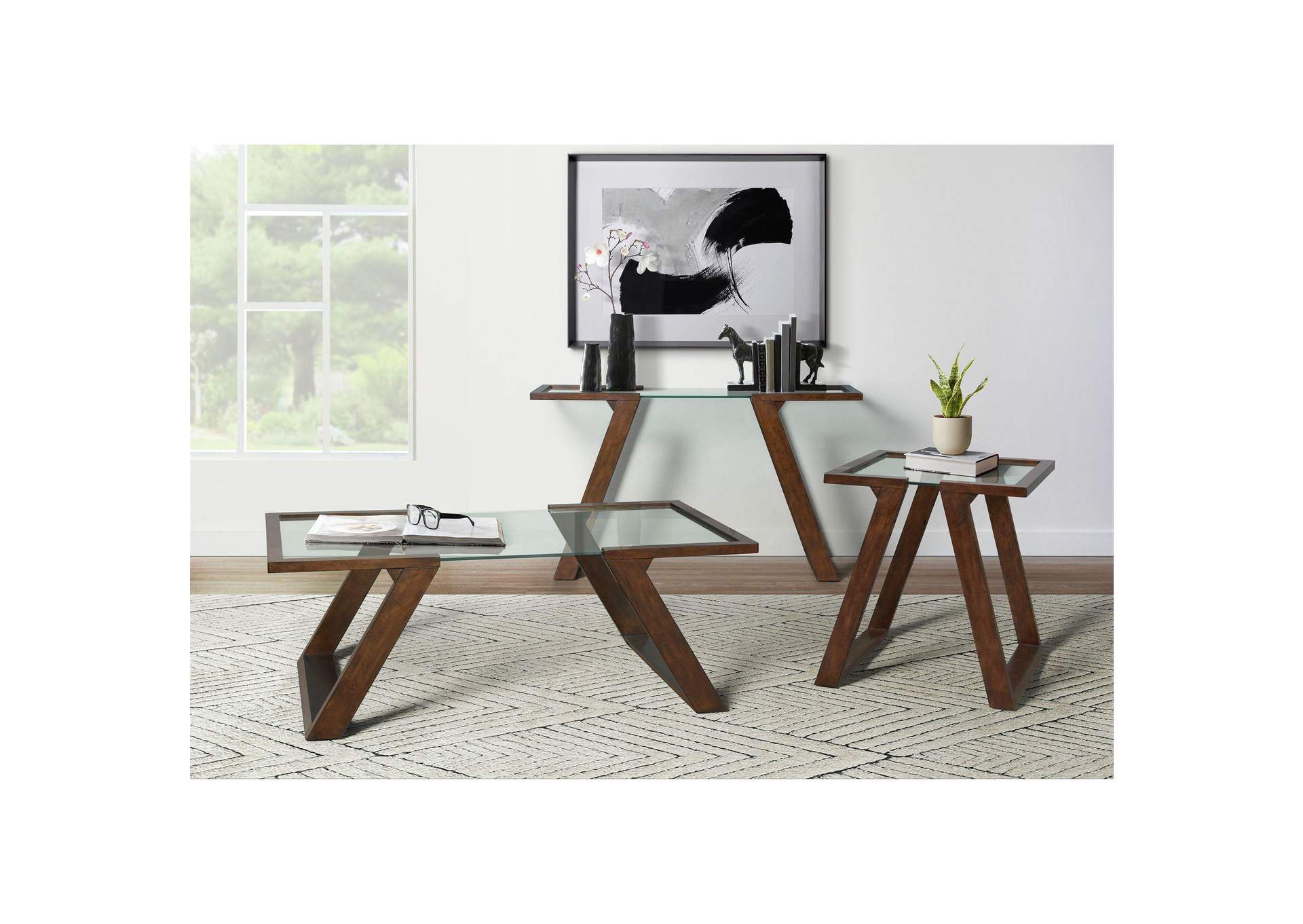 Kieran Rectangular Sofa Table In Dark Espresso image 1