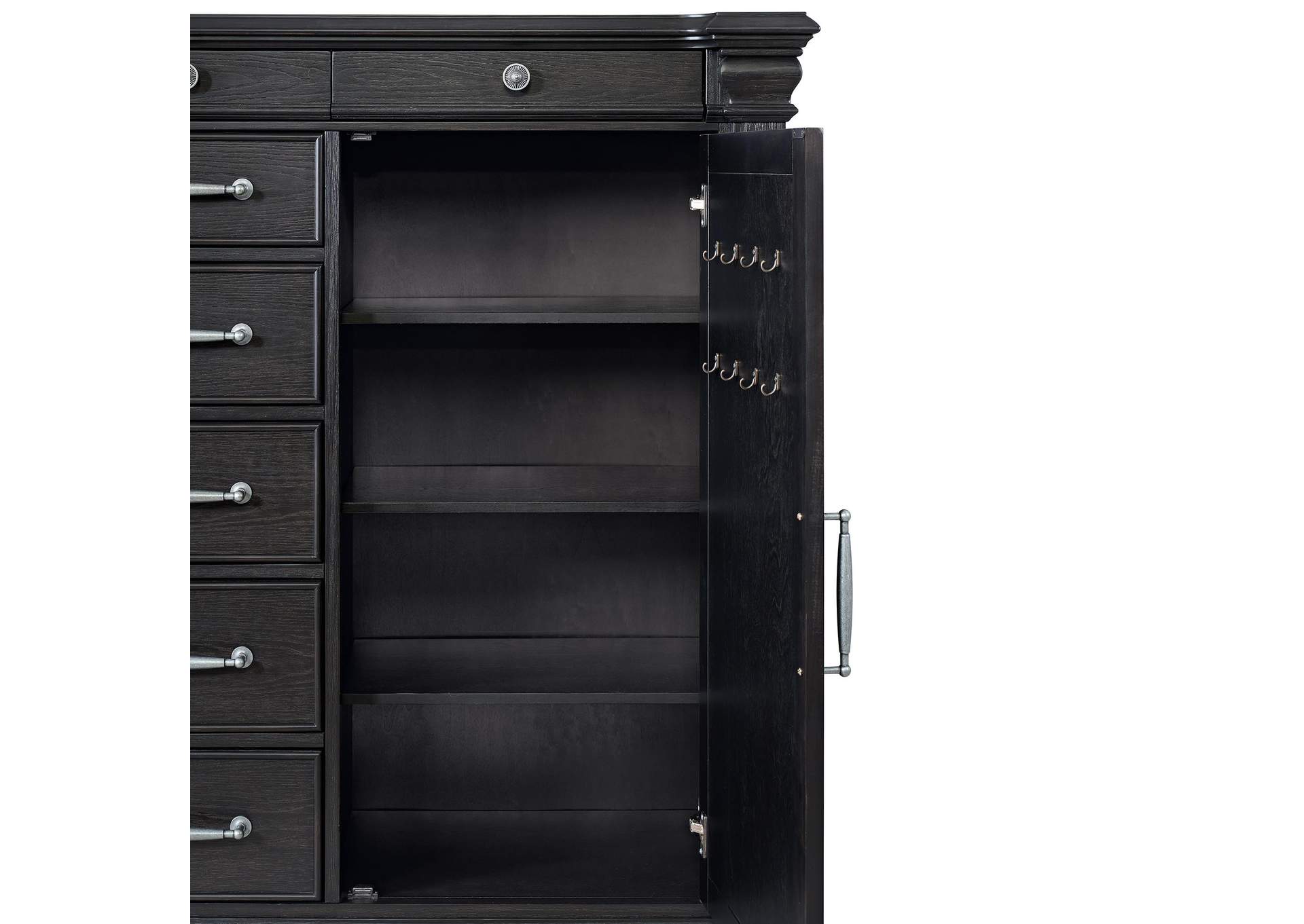 Kings Court 1 Door And 7 - Drawer Chest In Black image 4