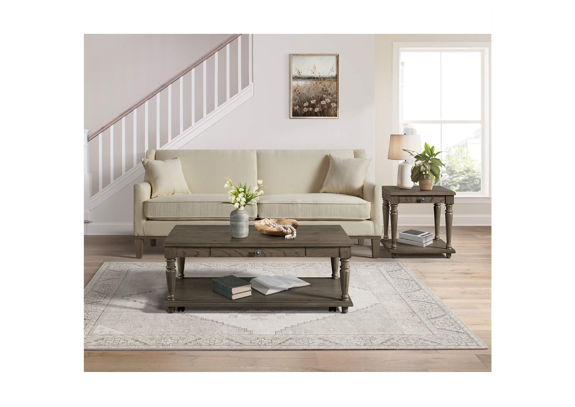 Kings Court 2 Piece Occasional Table Set In Grey - Coffee Table End Table image 1