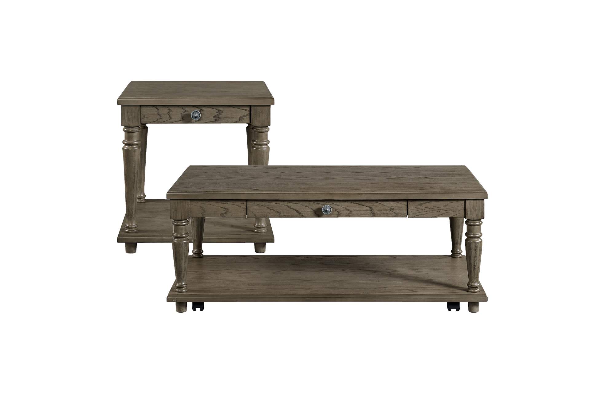 Kings Court 2 Piece Occasional Table Set In Grey - Coffee Table End Table image 5