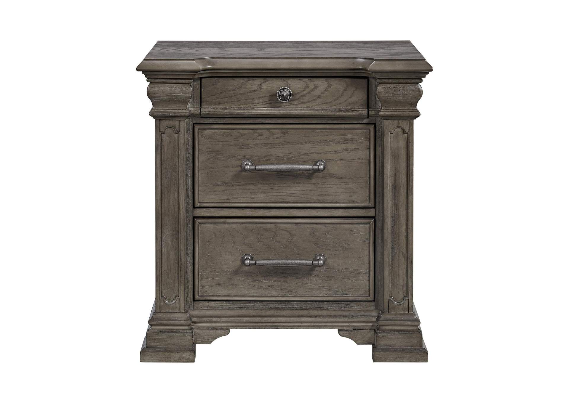 Kings Court 3 - Drawer Nightstand Sliding Top In Grey image 10