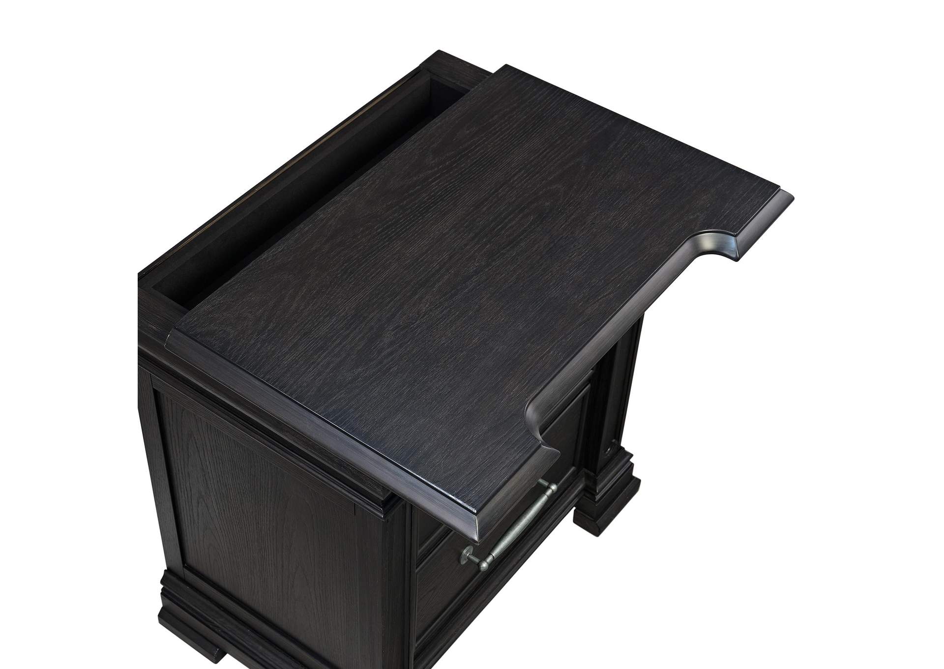 Kings Court 3 - Drawer Nightstand Sliding Top In Black image 4