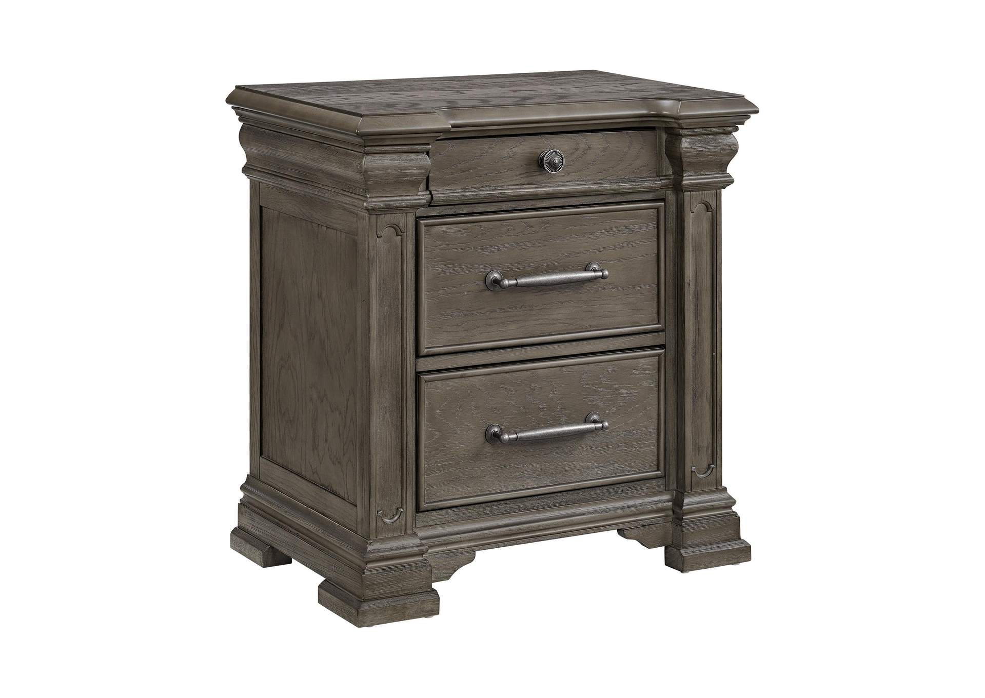 Kings Court 3 - Drawer Nightstand Sliding Top In Grey image 9