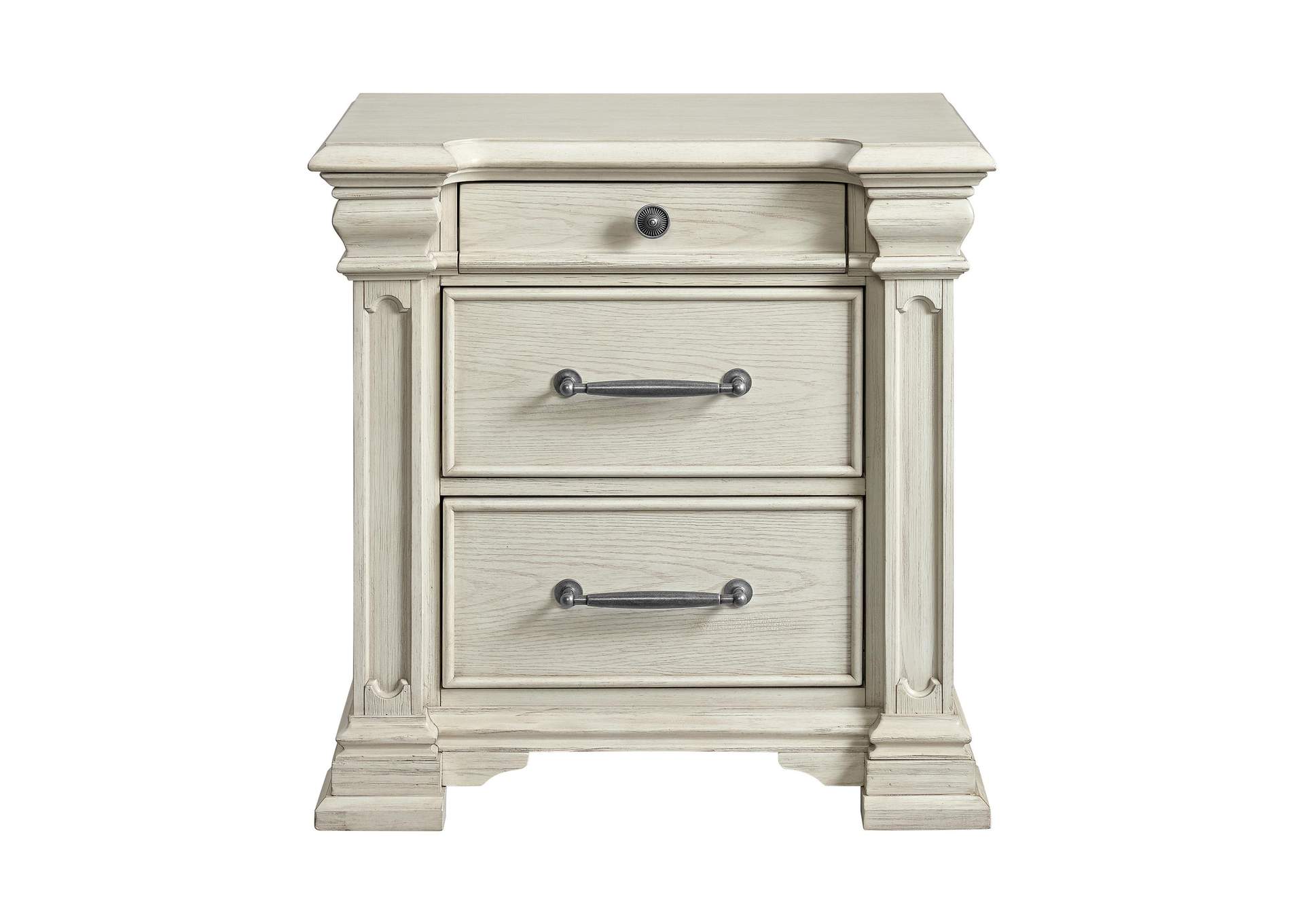 Kings Court 3 - Drawer Nightstand Sliding Top In White image 4