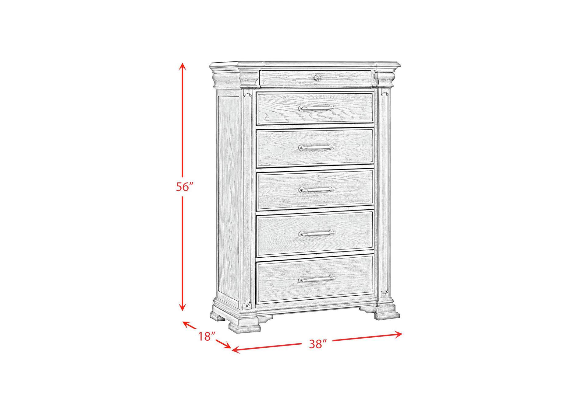 Kings Court 6 - Drawer Chest In Grey image 7