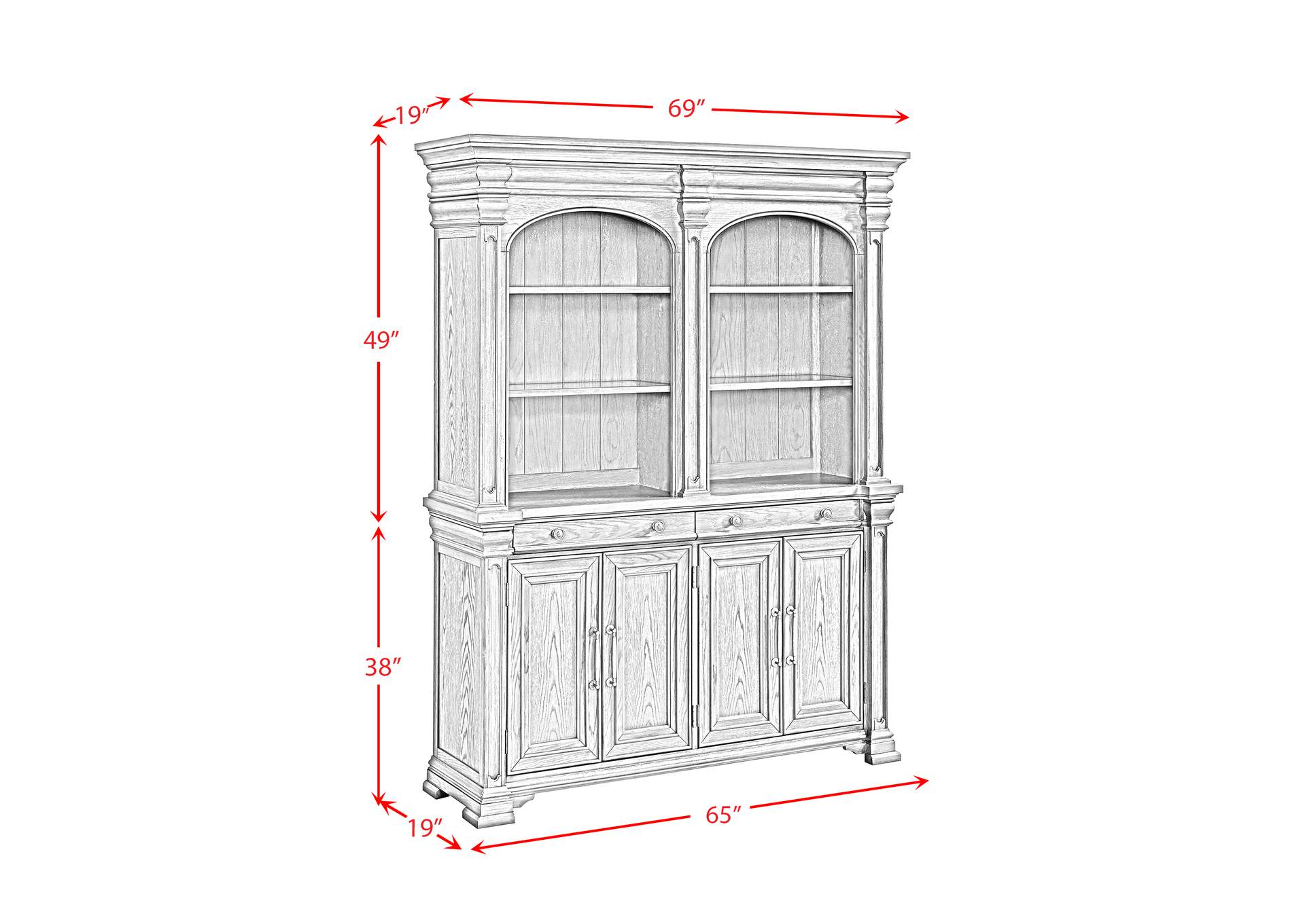 Kings Court China Cabinet In Grey image 11