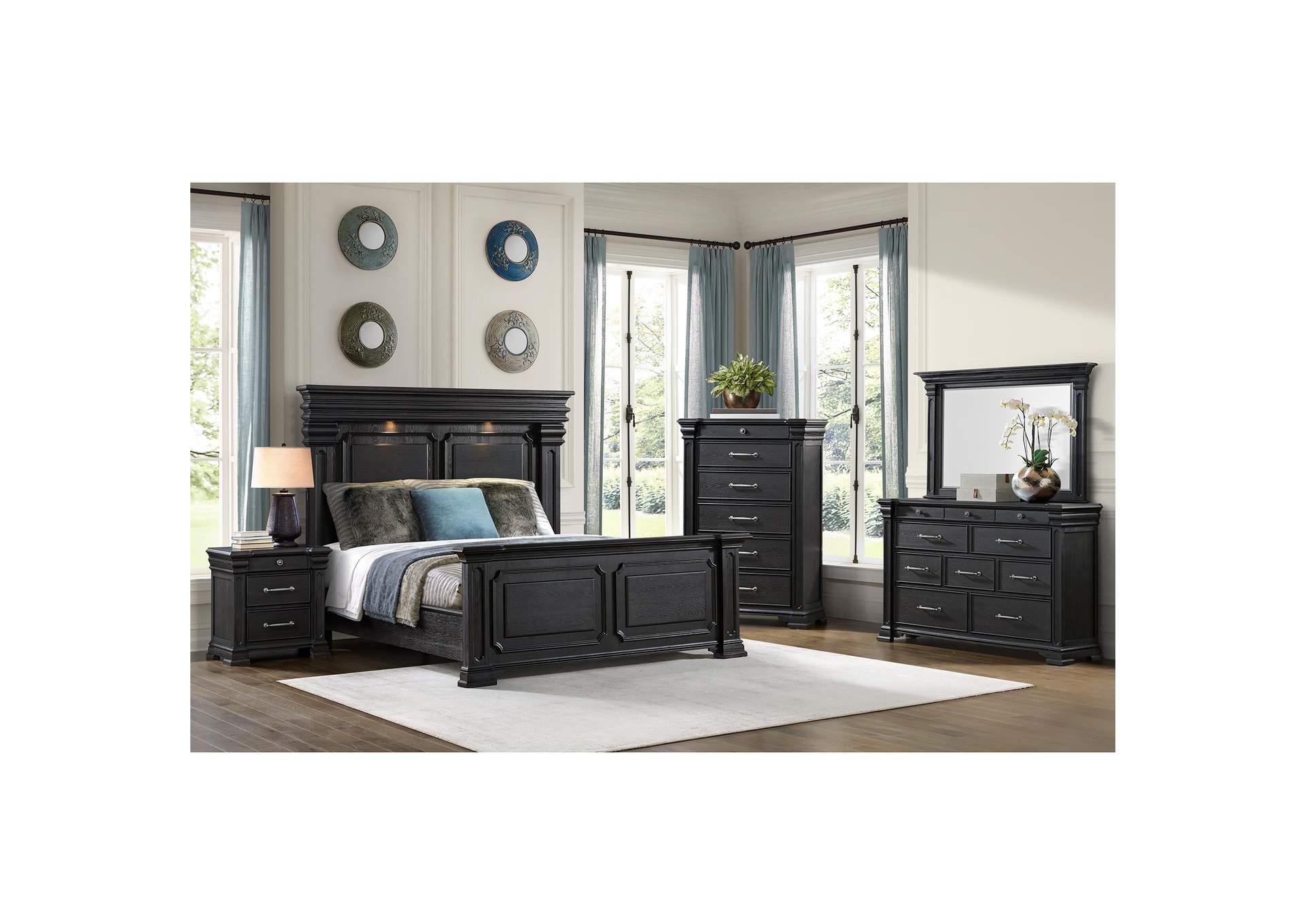 Kings Court 6 - Drawer Chest In Black image 1