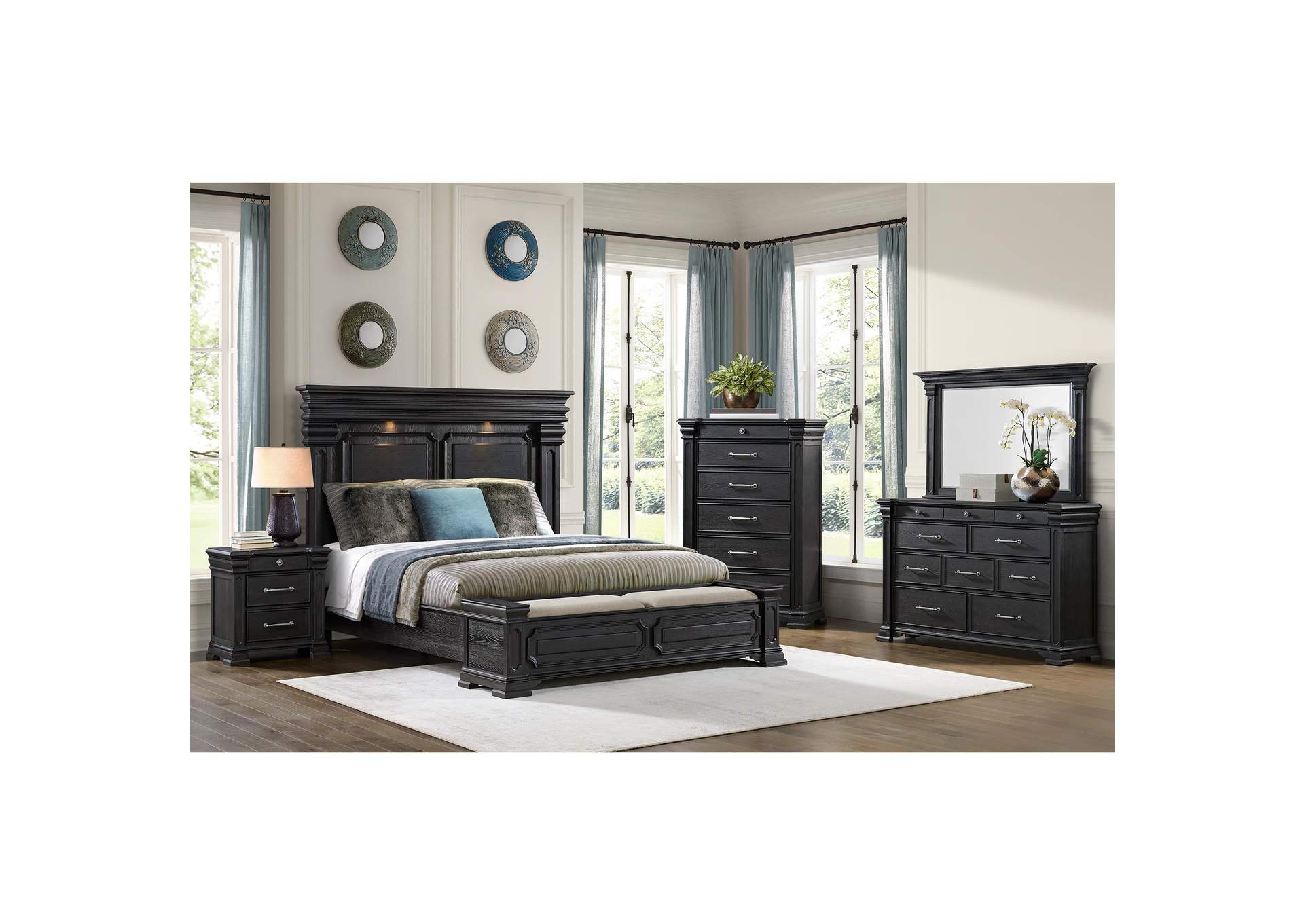 Kings Court Queen Storage Bed In Black image 1