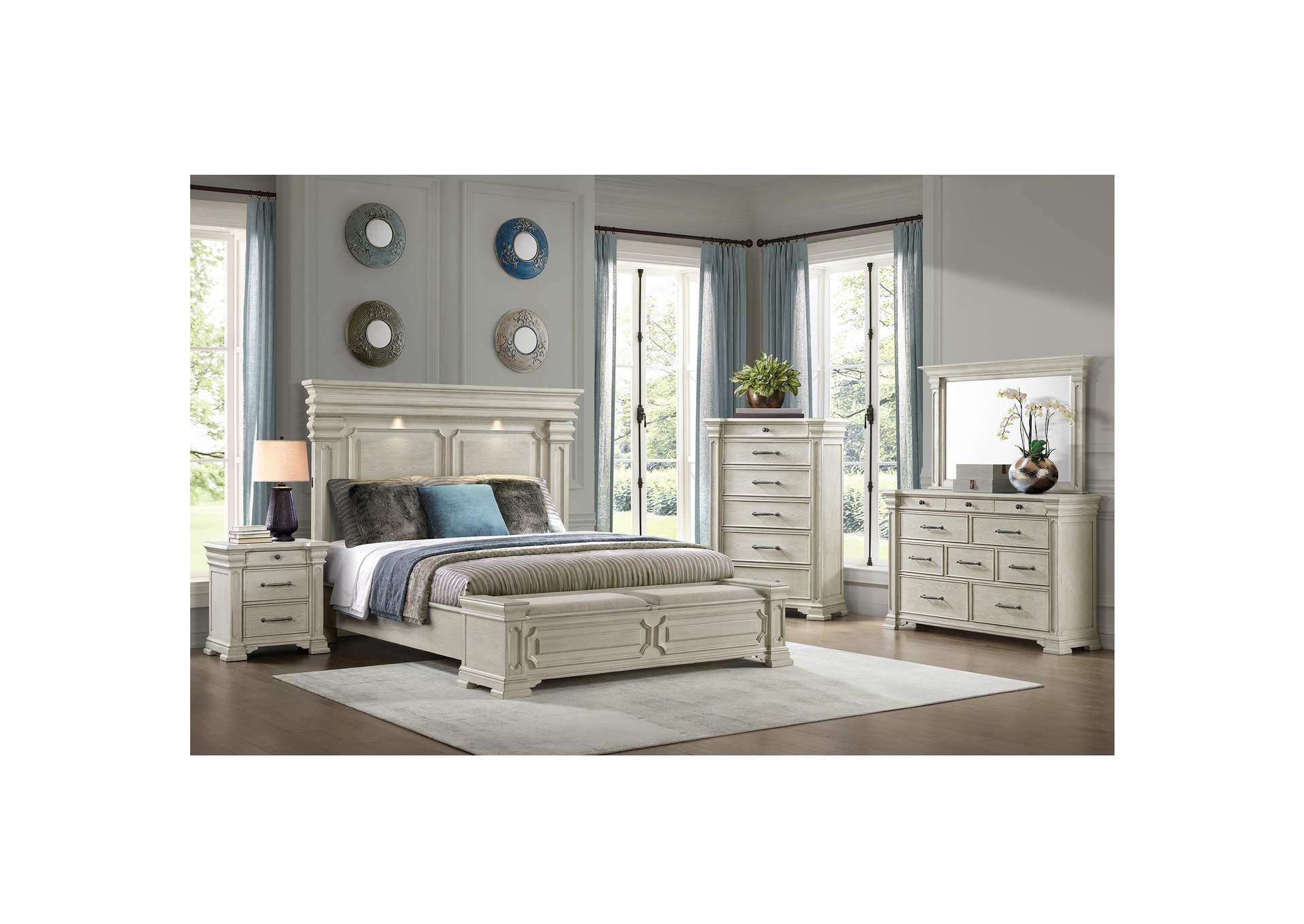 Kings Court King Storage Bed In White image 1