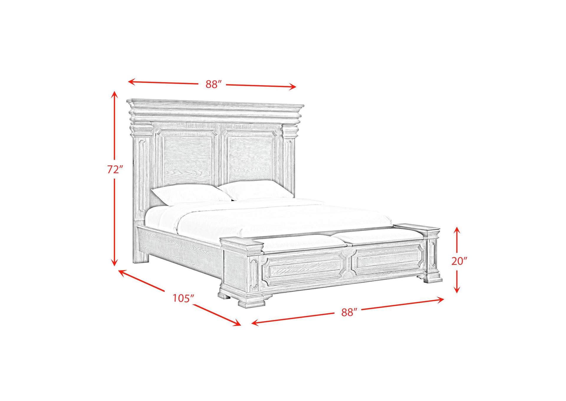 Kings Court King Storage Bed In Grey image 8