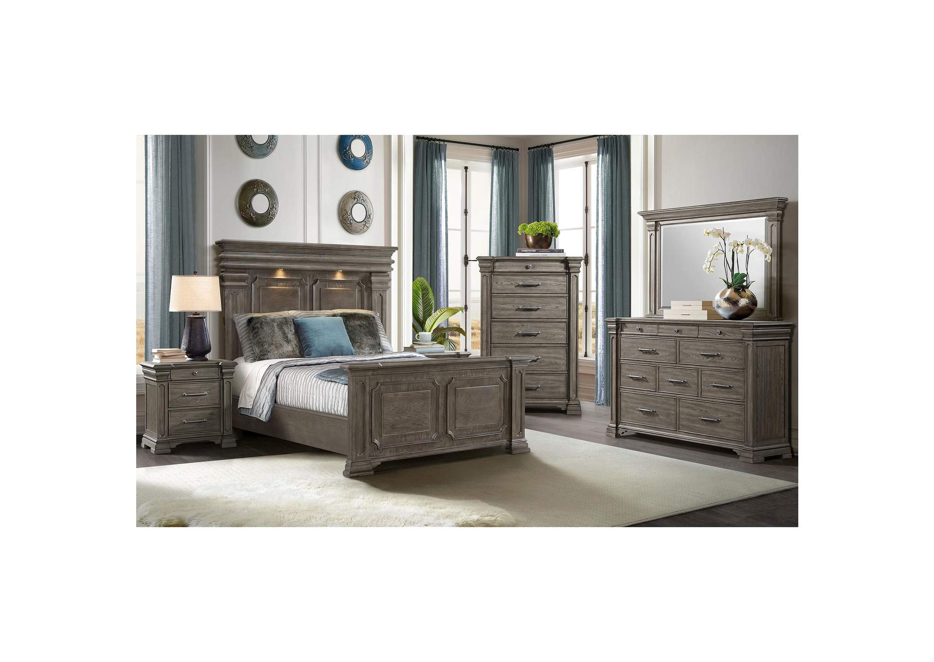 Kings Court Queen Bed In Grey image 1