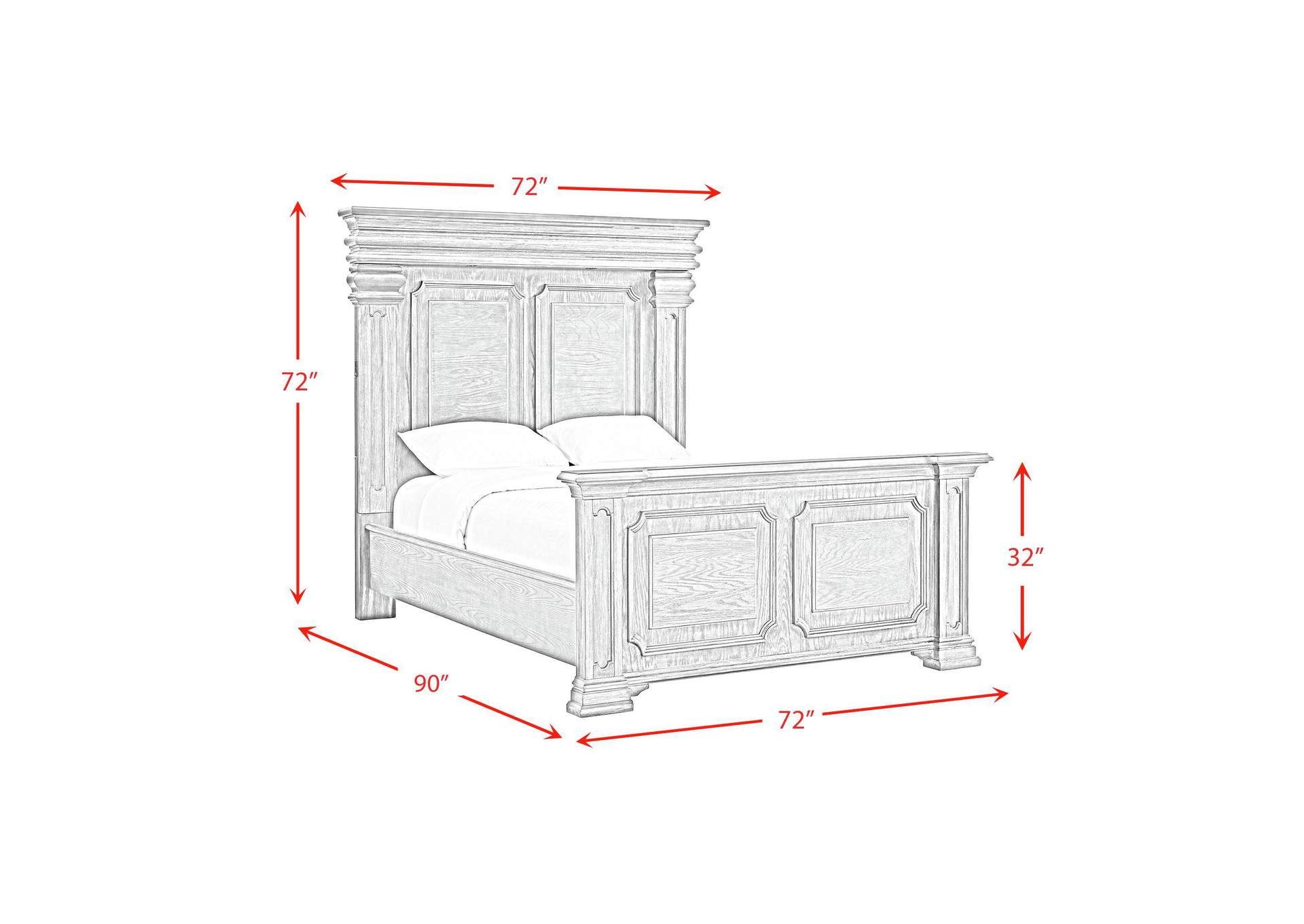 Kings Court Queen Bed In Grey image 5