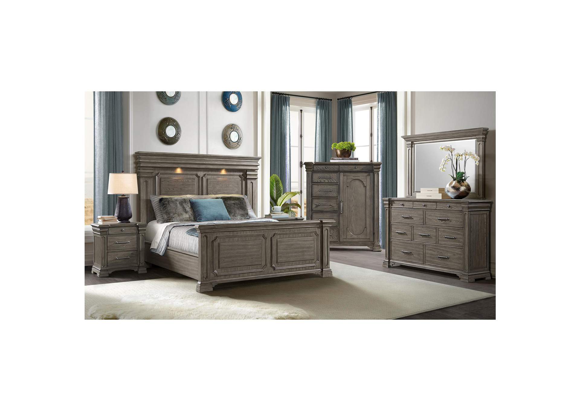 Kings Court 1 Door And 7 - Drawer Chest In Grey image 1