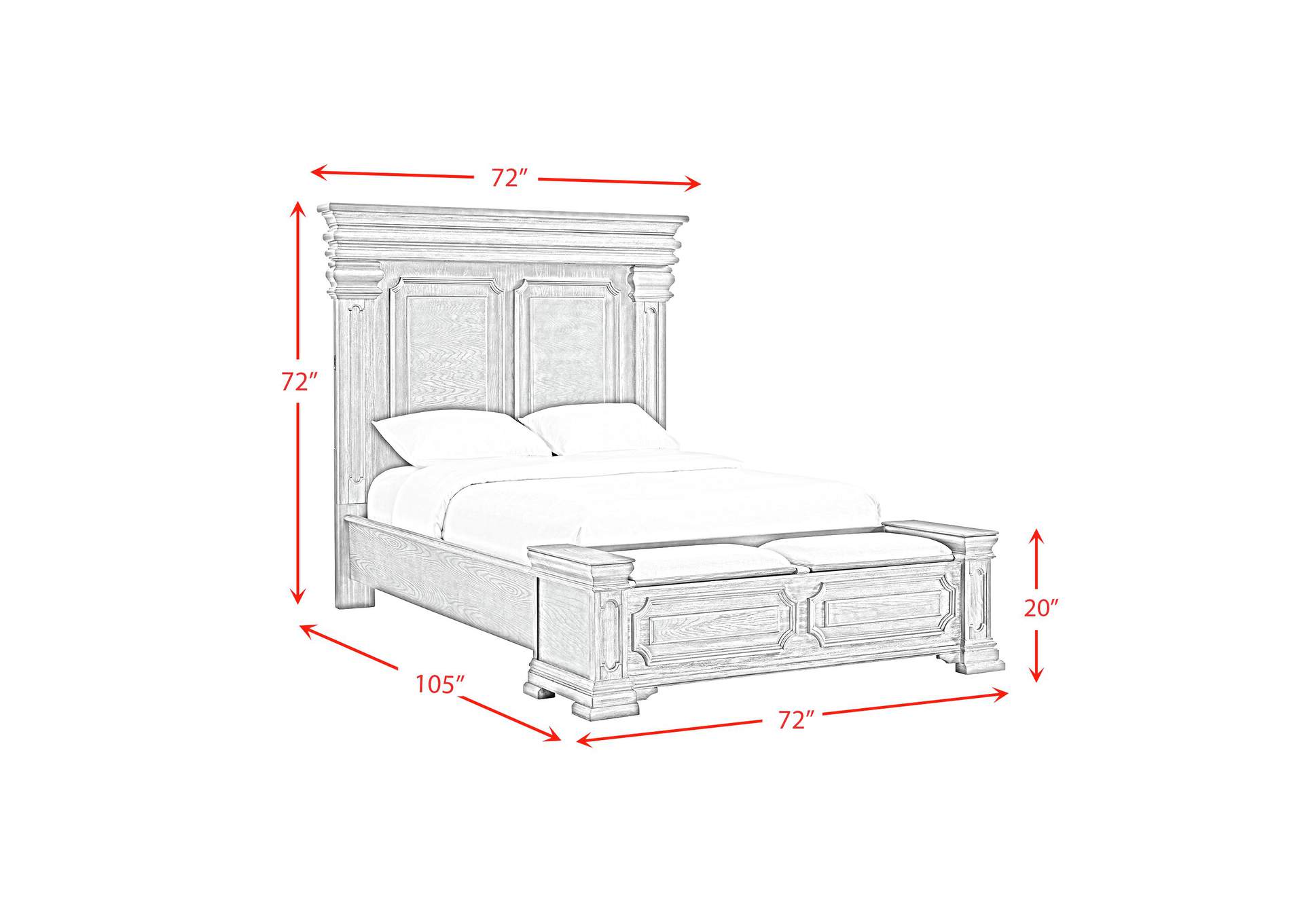 Kings Court Queen Storage Bed In Grey