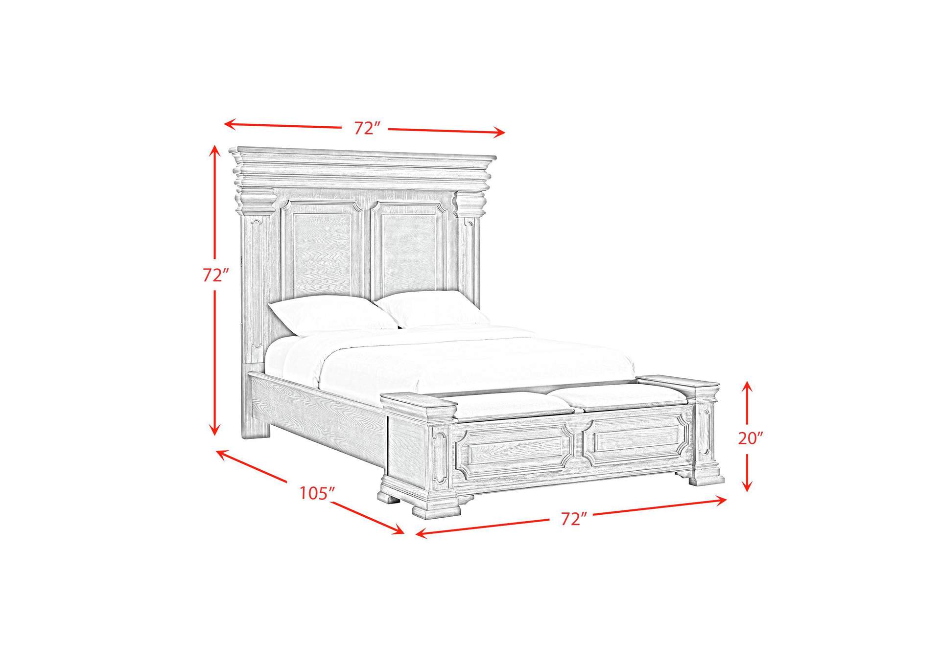 Kings Court Queen Storage Bed In Grey image 8